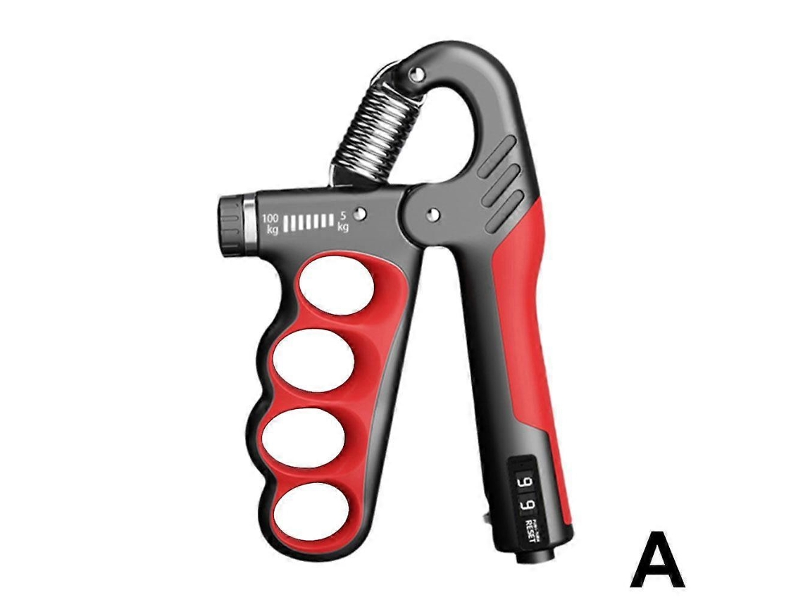 Ejercitador ajustable de antebrazo y dedos de 5 a 100 kg, rojo, para fortalecer el agarre de la mano. Mdug