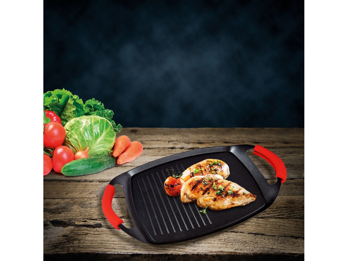 Plancha Grill De Aluminio Antiadherente Klack Fácil Limpieza Material Premium Multiuso