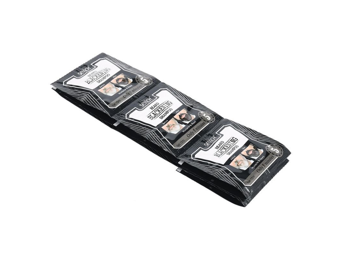 10 Unidades De Champú Natural Para Oscurecer La Barba. Color Negro Herbal De 5 Minutos Que Dura 4 Semanas.