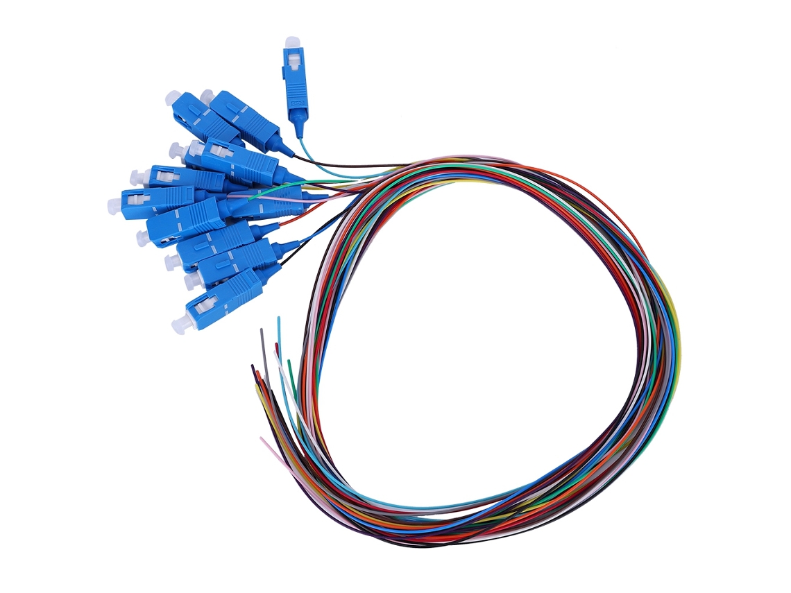 Cable Pigtail De Fibra Óptica Monomodo Sc/upc 12 Núcleos Con Cubierta De Pvc