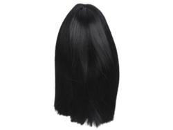 Peluca Larga Y Lisa Negra Con Flequillo Para Fiestas Y Cosplay.