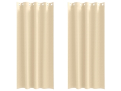 Maison Exclusive - Cortinas Opacas Con Anillas 2 Pcs Crema 225 X 140 Cm Poliéster
