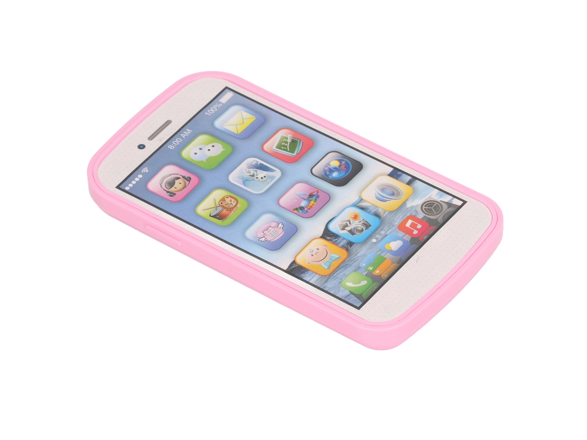 Teléfono De Juguete Educativo Para Niños Con Pantalla Táctil Para Aprender Inglés - Rosa