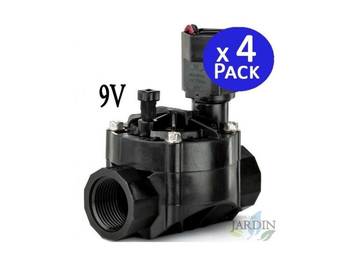 Electrovalvula de Riego 100Hv 1'' 9V RAIN BIRD para Programadores a Bateria Pack 4 RAIN BIRD