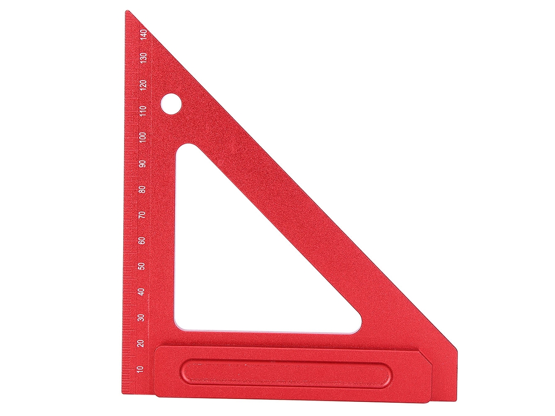 Regla Triangular Para Carpintería, Aluminio Rojo, 150 Mm, Herramienta De Medición