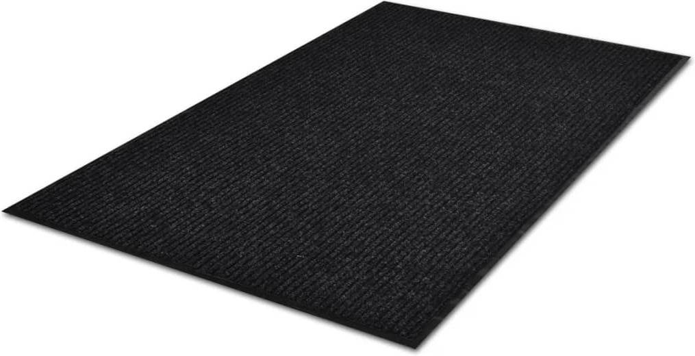 Vidaxl Antideslizante Bienvenida piso felpudo alfombra de entrada pvc negra 90x60 cm liso rectangular 90 60