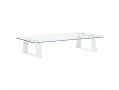 VIDAXL Soporte de monitor vidrio templado y metal blanco 40x20x8 cm