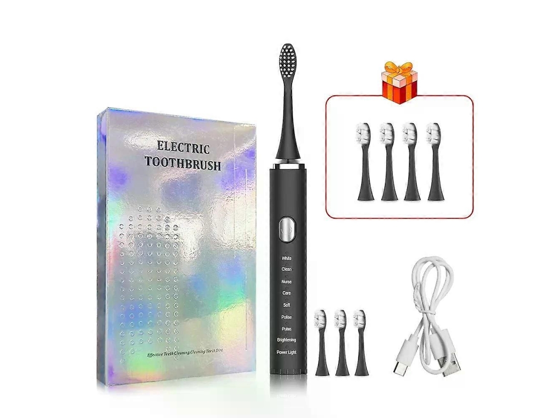 Cepillo de dientes eléctrico sónico para blanqueamiento dental en adultos, recargable, con estuche y funda - GOKOCO