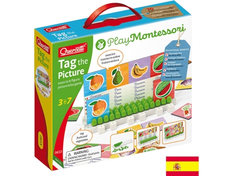 Juego Educativo QUERCETTI Play Montessori Etiqueta la Imagen (Edad Mínima: 3 Años - 23 x 5,2 x 20 cm)