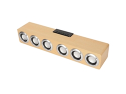 Barra de sonido Bluetooth 5.0 amarilla Yunzii con graves potentes y altavoz inalámbrico multifuncional para teléfonos móviles, tabletas y PC.