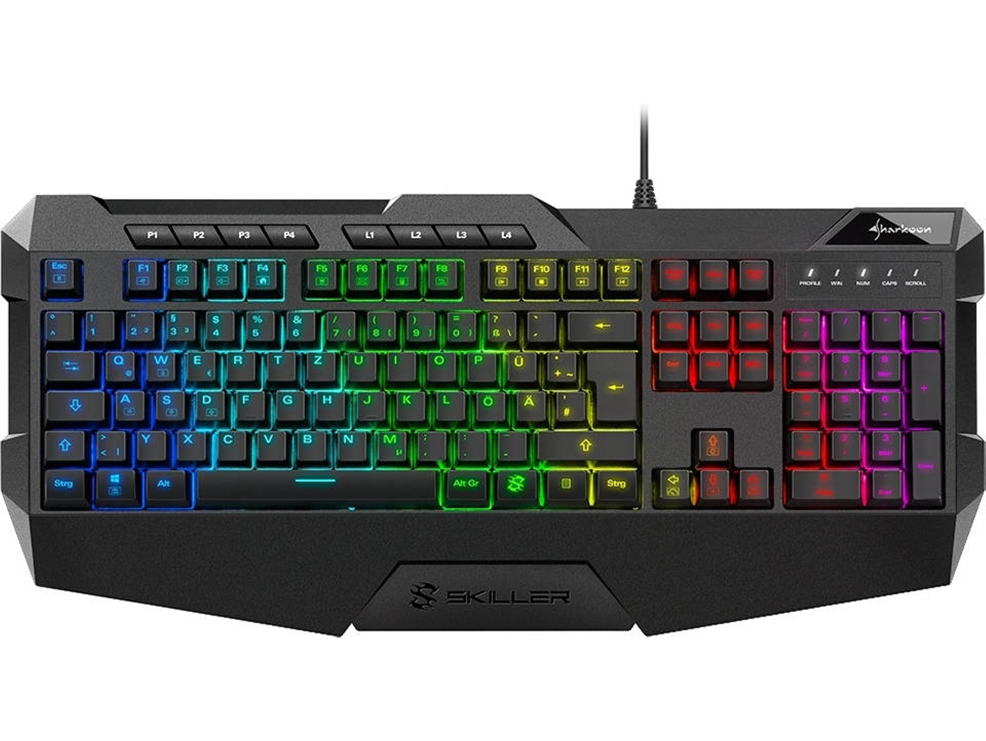 Teclado Gaming SHARKOON SKILLER SGK4 (Membrana - Alemán - Negro)