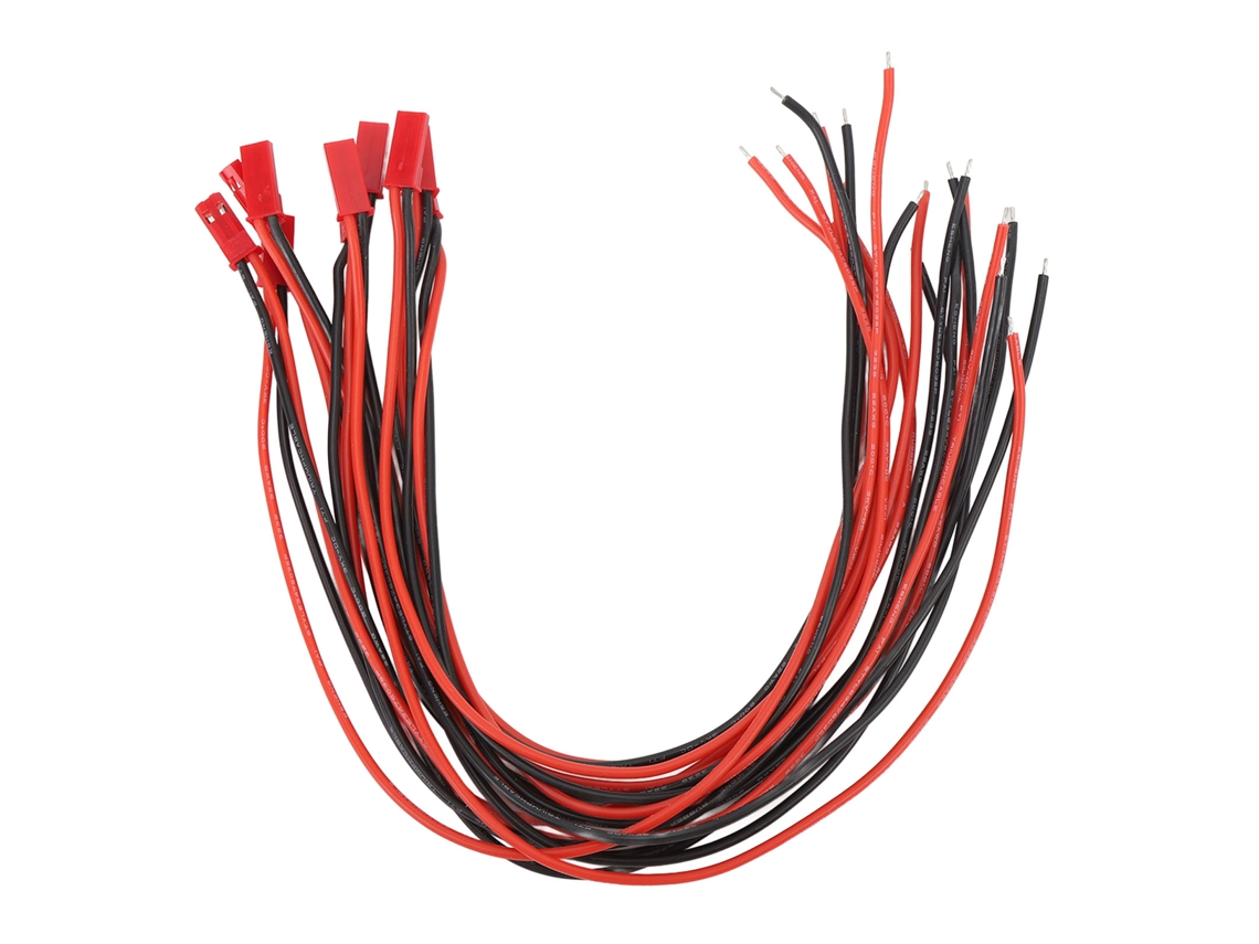 10 Cables Conectores Jst Macho De 260 Mm Para Motores De Coches Rc, Esc Y Baterías (180, 370, 380, 390)