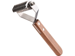 Peine Desenredante Para Mascotas Con 14 Cuchillas, Mango De Madera Y Cabezal De Acero Inoxidable.