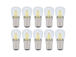 2026-10 Piezas Bombilla B15d 2w 6500k Luz Blanca Para Candelabros Lámparas De Pared Mesa 24v Ac/dc Accesorio De Iluminación Hogar