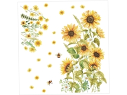 2 Pegatinas De Pared Adhesivas De Girasol Y Abeja, Juego De 2, Decoración De Pvc