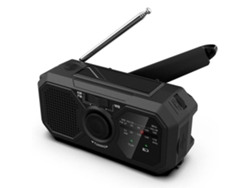 Radio De Emergencia, Cargador Solar Portátil Con Manivela, Linterna Portátil Con Función De Alarma - Negro