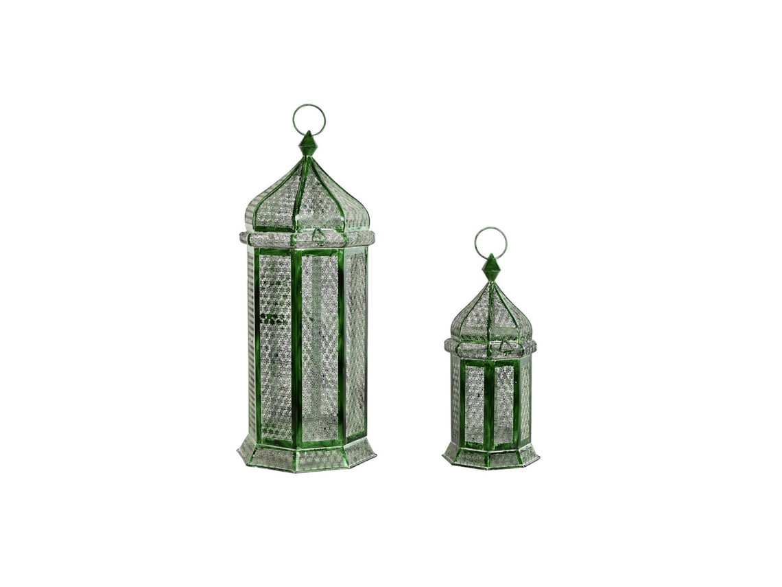 Juego de 2 postes de alumbrado público de metal verde, 23x23x57cm ALEXANDRA HOUSE LIVING