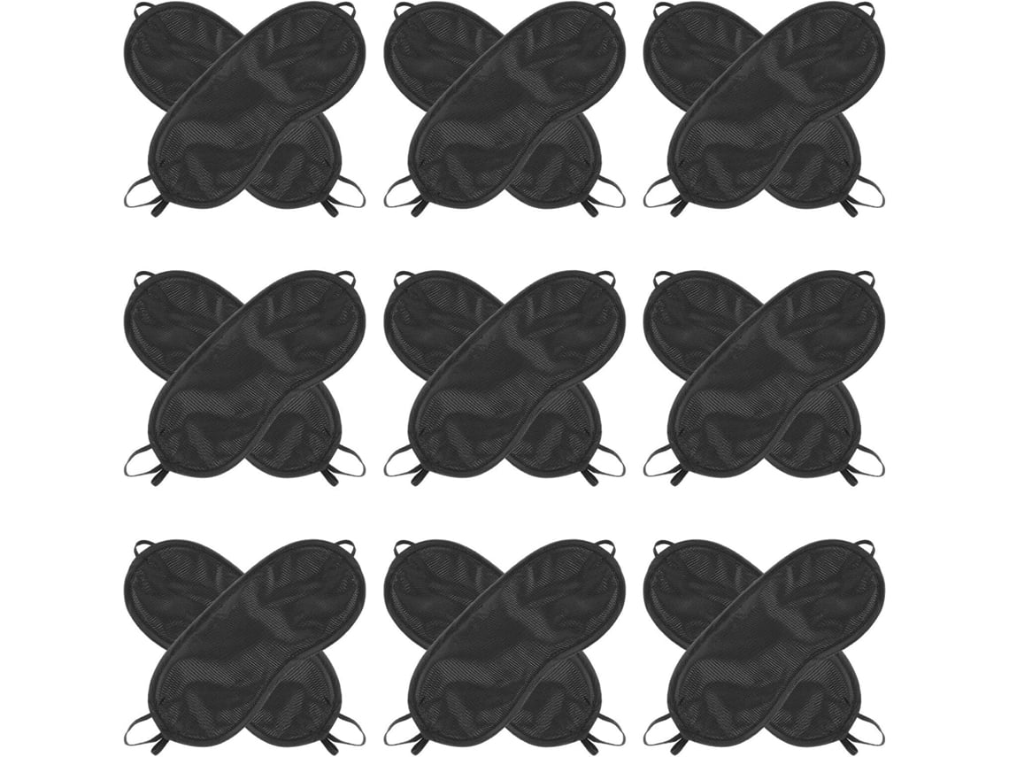 Paquete De 30 Antifaces Negros De Poliéster Para Dormir, Opacos Y Desechables, Cómodos Y