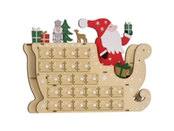 Calendario De Adviento De Madera Con 24 Compartimentos, Reutilizable, 22,5 X 8 X 36 Cm