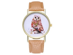 Reloj Deportivo De Pulsera Para Hombre En Piel Sintética Con Movimiento De Cuarzo Beige.