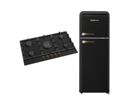 Estufa de gas Solthermic® Combo Pack Bl032 Rustic Black 70 Retro Refrigerador 1.47 Negro