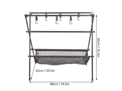 Estante Colgante Para Utensilios De Cocina, Camping, Carpeta Plegable Portátil De Aluminio Con Ganchos.