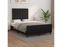 Estructura De Cama Sin Colchón Cuero Sintético Negro 120x190 Cm