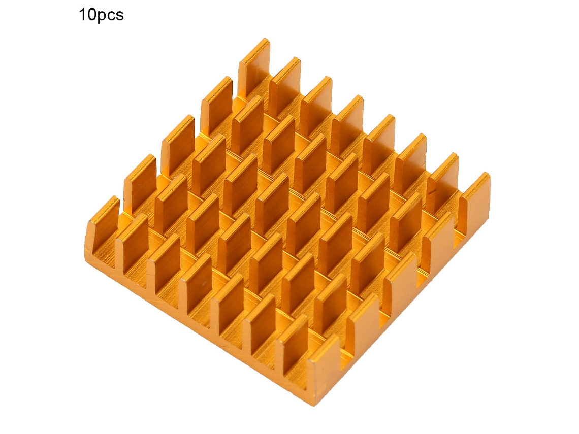 10 Disipadores De Calor De Aluminio Dorado Para Aletas De Refrigeración De Chips 01 P2206-go
