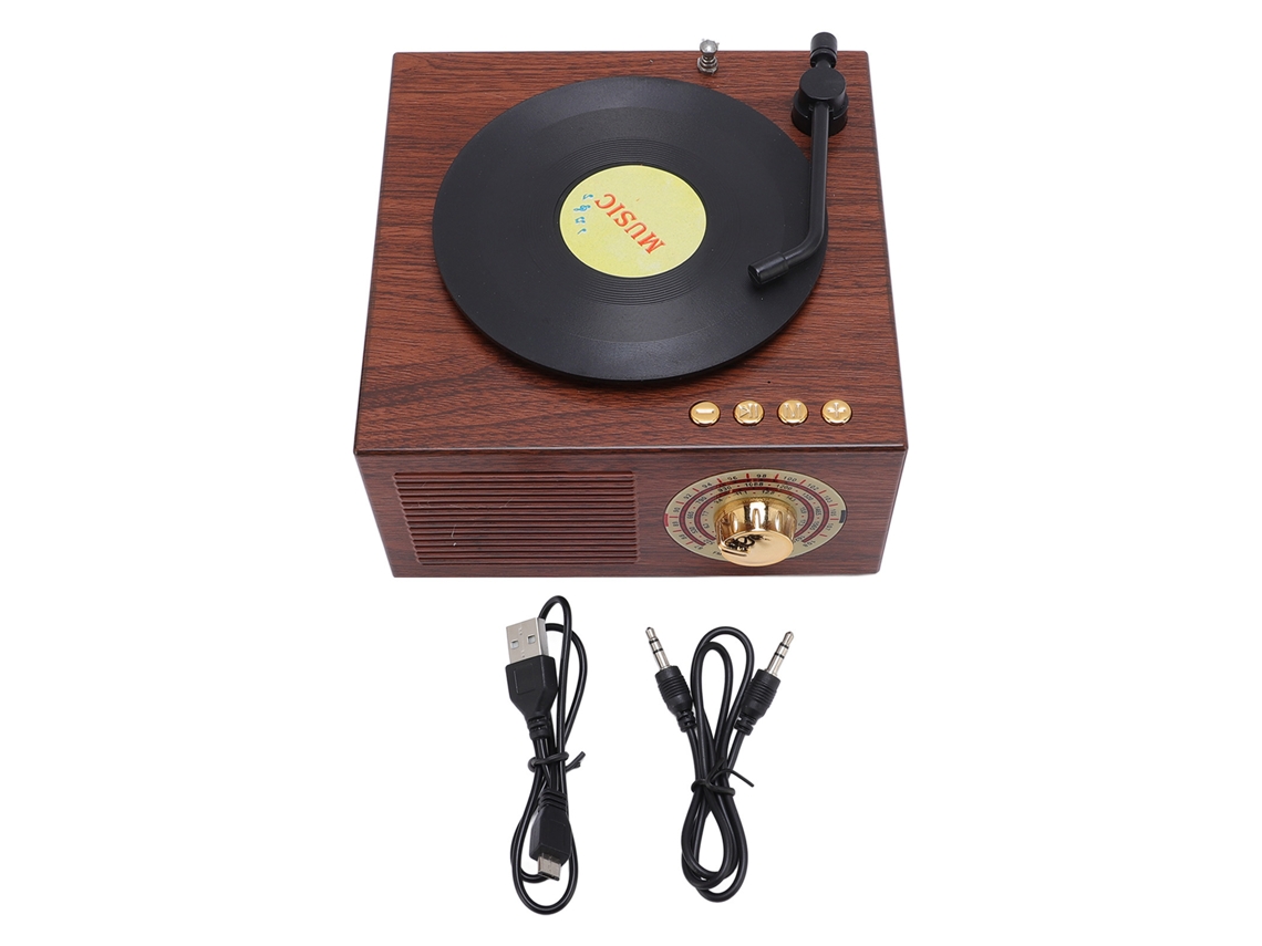 Altavoz De Fonógrafo Vintage Con Radio Y Subwoofer Bluetooth Para El Hogar Y La Oficina.