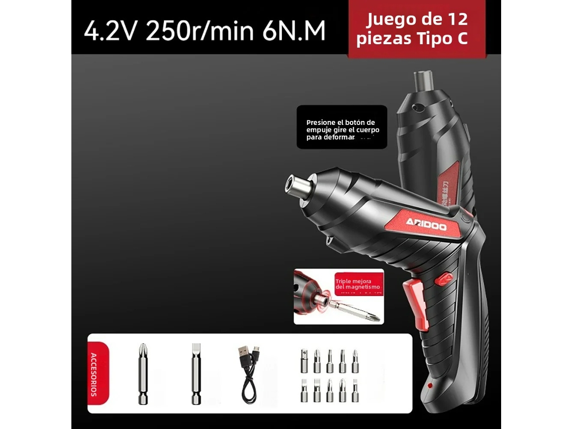 (juego De 12 Piezas) Juego De Destornilladores Eléctricos Inalámbricos Recargables De 4,2 V