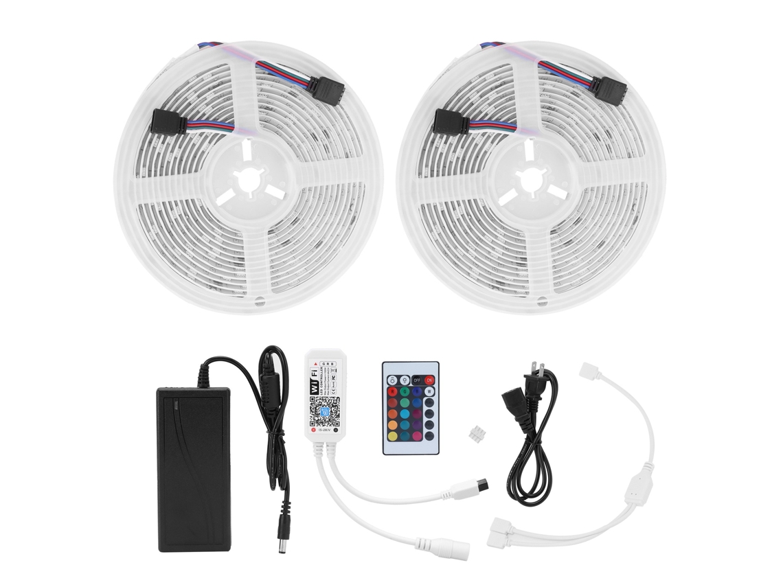 2026-tiras Led 10m 300led Wifi Rgb Flexibles Ip65 12v Con Control Remoto Para Iluminación Ambiental