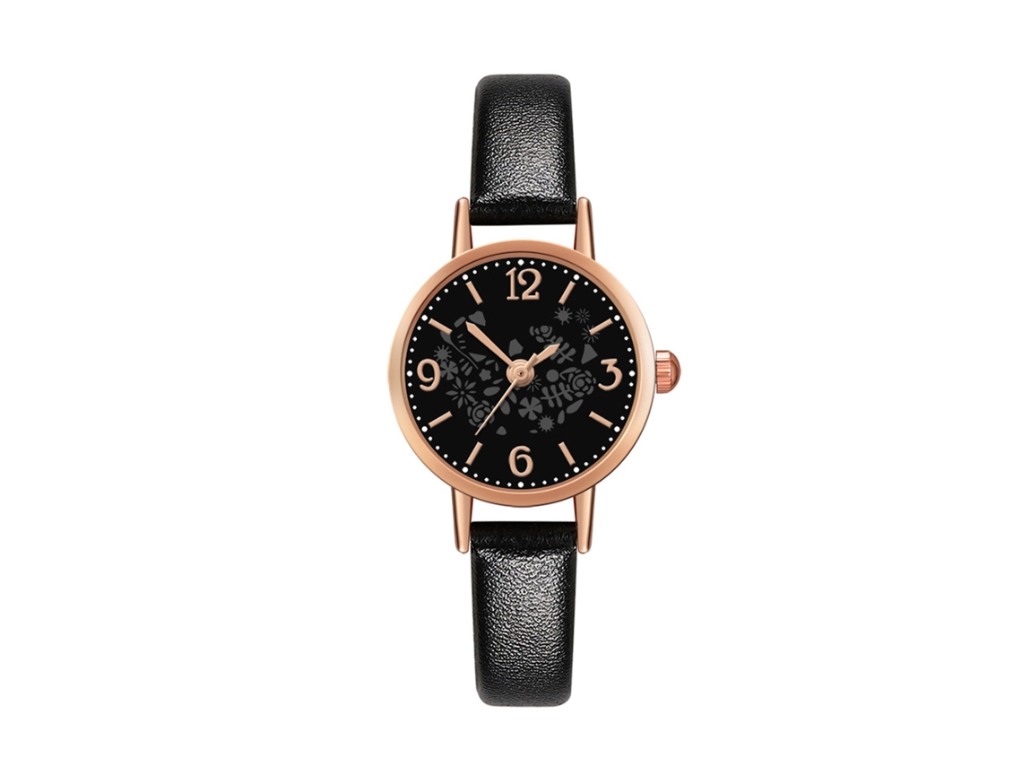 Reloj Unisex De Moda De Dial Redondo Con Display Analógico De Cuarzo (negro)
