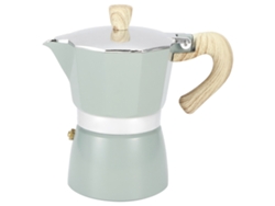 Cafetera italiana octogonal de aluminio para cocina, 150 ml, color azul lago
