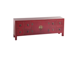 Mueble de TV BIGBUY (Rojo - Madera - 130 x 24 x 50.50 cm)