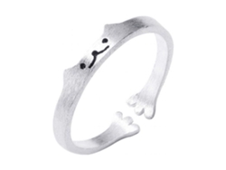 Lindo Anillo De Gato, Sencillo, Regalo Personalizado Para Parejas, Mujeres, A La Moda, Antioxidante, Ajustable.