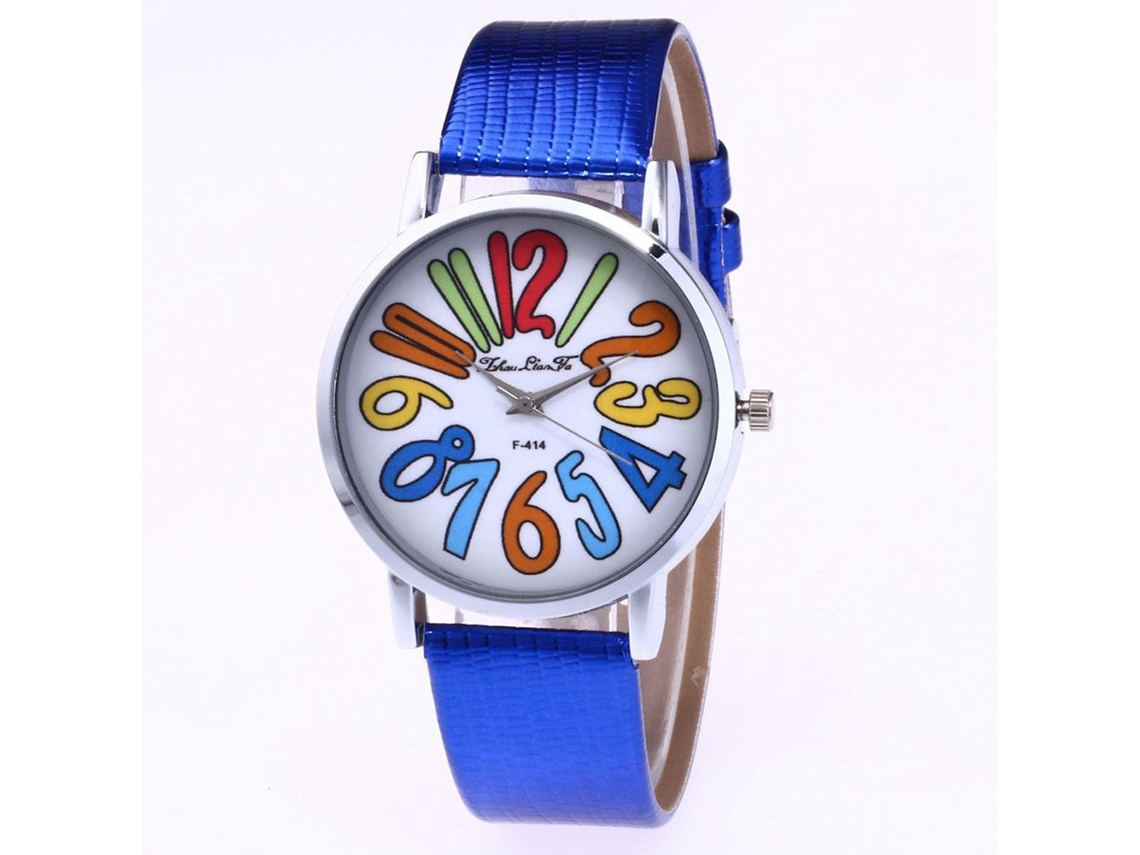 Reloj Unisex Informal De Moda Con Correa De Cuero Y Movimiento De Cuarzo Azul.