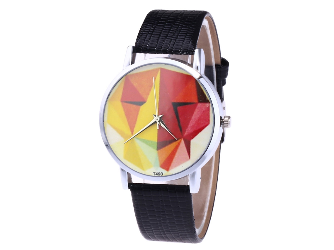 Reloj De Pareja De Aleación Moda Dial Redondo Analógico Cuarzo Unisex Negro