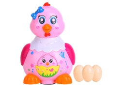 Ats-juguete Educatsivo Electrónico Gallina Pequeña Pone Huevos Con Luces Coloridas Y Música Divertida Rosa