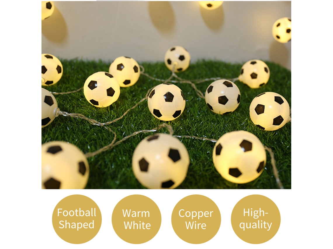 Tiras De Luces Led Con Forma De Copa Mundial De Fútbol Para Fiestas Decorativas, Luces De Hadas Colgantes