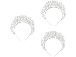 Conjunto De Coroa Artificial De 3 Peças, Tiara Elegante Para Noiva, Tiara Extravagante, Acessórios Para Festa