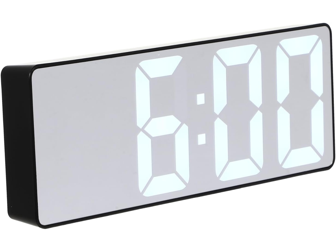 Reloj despertador con espejo LED de 2 piezas, minidespertador, despertador de sobremesa, función silenciosa, material ABS Gokoco
