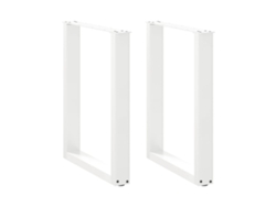 vidaXL Patas de mesa de centro forma U 2uds acero blanco 70x(72-73) cm