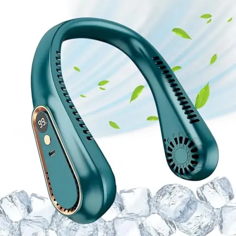 Ventilador De Cuello Eifson Portátil Sin Aspas 5 Velocidades Recargableverde
