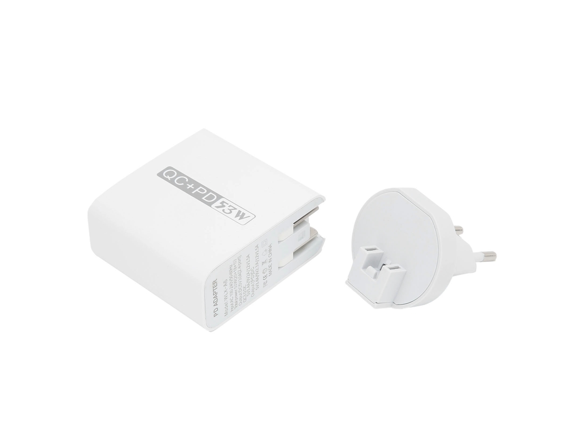 Cargador De Teléfono Móvil 53w 4 Puertos Pd 20w Qc3.0 Carga Rápida Adaptador De Poder Usb Plegable Para Viajes