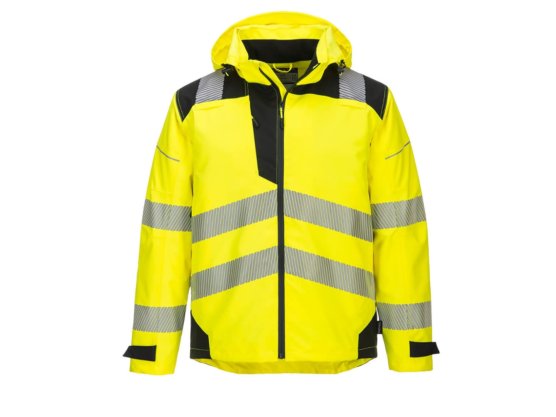 Impermeable Portwest Pw3 Extreme transpirable para exteriores / Amarillo y negro / S