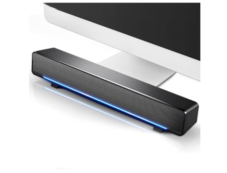 Altavoces de computadora Sonido estéreo 3D Luz de respiración Mini altavoz de barra de sonido LED azul para computadora portátil de escritorio Telé...