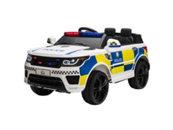 Coche De Policía Eléctrico Infantil, 12v, Control Bluetooth, Sirena, Blanco.