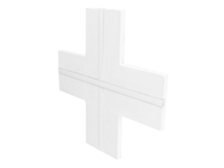 Perfil X de aluminio integrado para iluminación LED. Yeso con panel de cartón oculto.