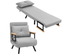 Sofá Cama 4 En 1, 1 Plaza, 63x73x81 Cm, Gris.