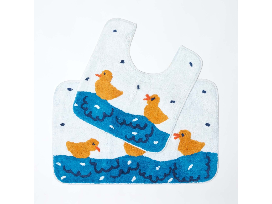 Homescapes Duck Pond Bath Mat And Pedestal Set